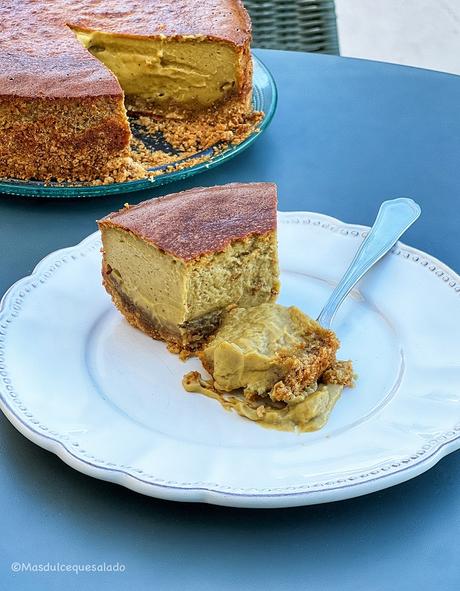 Tarta de queso y pistachos en Airfryer