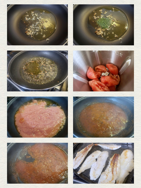 Filetes de pescado en salsa mallorquina Filetes de pescado en salsa mallorquina