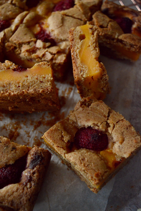 blondie-de-frambuesas-y-flan