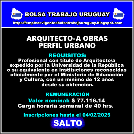 ARQUITECTO-A OBRAS PERFIL URBANO
