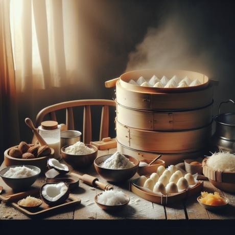 Kueh Tutu (Pastel de arroz relleno) - Singapur