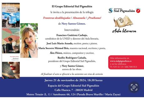 Presentación del libro «Pruébame» de Nery Santos Gómez por el escritor José Luis Marín Aranda en Madrid. Presentación del libro «Pruébame» de Nery Santos Gómez por el escritor José Luis Marín Aranda en Madrid.