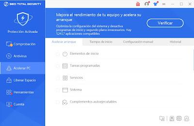 360 Total Security Free Antivirus para windows, acelera tu equipo con una protección sin limites