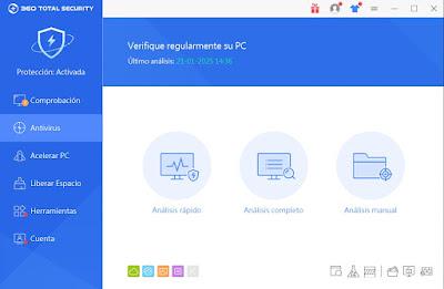 360 Total Security Free Antivirus para windows, acelera tu equipo con una protección sin limites