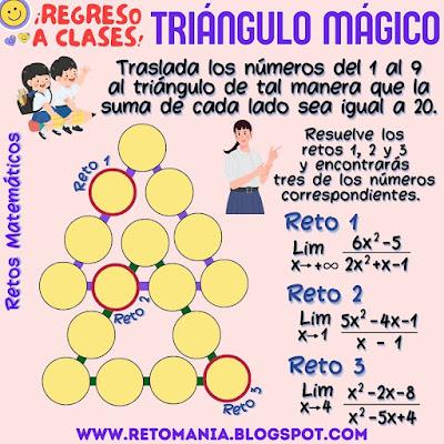 TRIÁNGULO MÁGICO De Regreso a Clases, De Vuelta al Cole, Volver al Cole, Volver a Clases, Desafíos matemáticos, Retos matemáticos, Problemas matemáticos, MateRecreativa, Matemática Recreativa, Triángulos Mágicos, Pasatiempo, Retos visuales, Retos mentales, Retos Virales, Solo para Genios