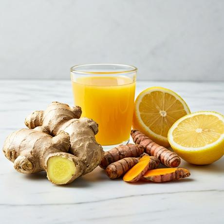 Shot de jengibre, limón y cúrcuma Shot de jengibre, limón y cúrcuma