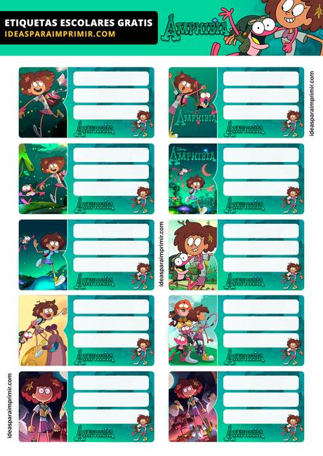 [+10] Etiquetas escolares de AMPHIBIA GRATIS para editar e imprimir!