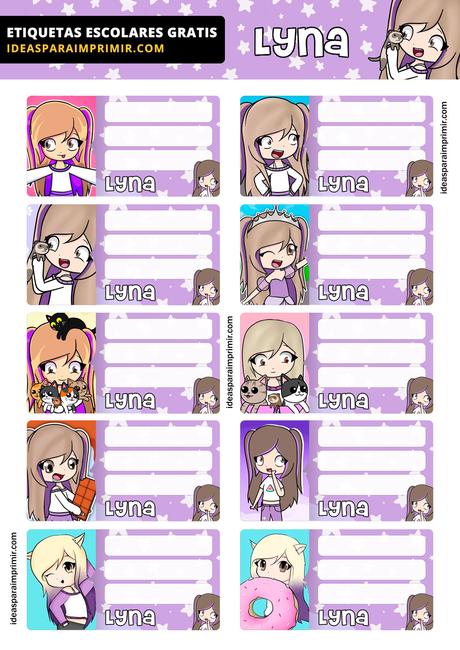 [+10] Etiquetas escolares de LYNA VALLEJOS GRATIS para editar e imprimir!