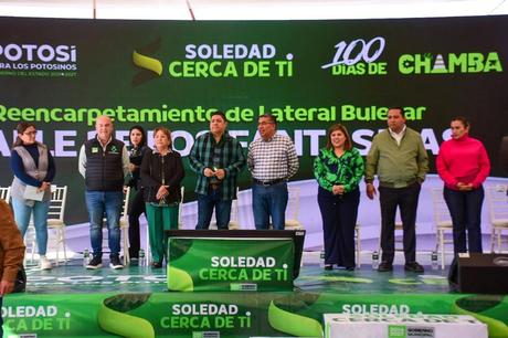 Inauguran rehabilitación de la lateral del Bulevar Valle de los Fantasmas en Soledad de Graciano Sánchez