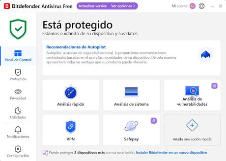 Bitdefender Antivirus Free 2025 para windows, protege tu equipo con una sólida seguridad