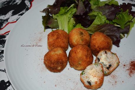 Croquetas de arroz con queso