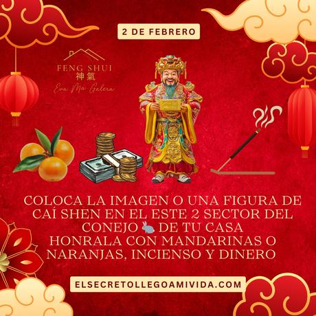 💫 Hoy 2 de febrero puedes honrar a Cai Shen el Dios de la Riqueza.