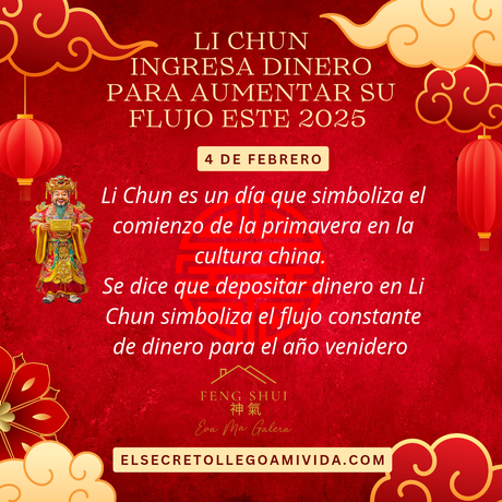 🌸🌺🌼Li Chun💰Ingresa dinero para aumentar su flujo este 2025 el martes 4 de febrero.