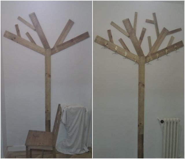 El perchero árbol de tablones de palets de Eusebio