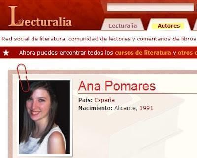 Ana Pomares en Lecturalia, la Red Social de Literatura