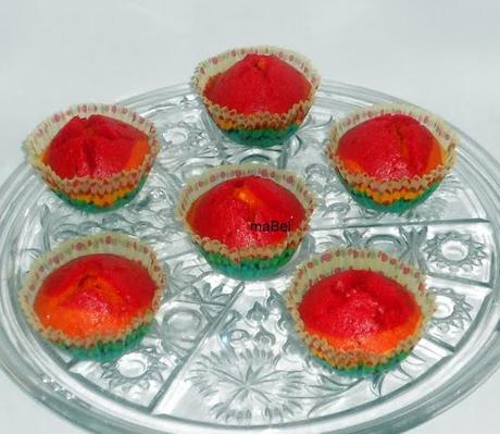 Rainbow cupcakes - Magdalenas de colores