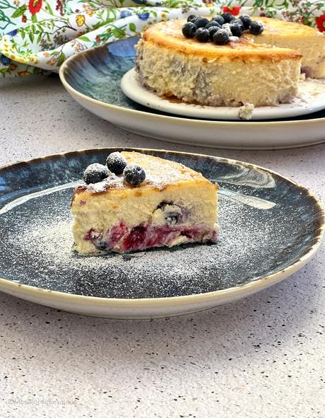 Tarta de queso con arándanos en Airfryer