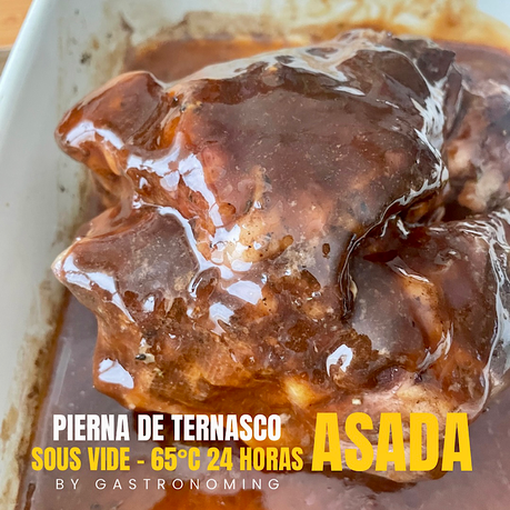 Pierna de ternasco deshuesada asada (sous vide)