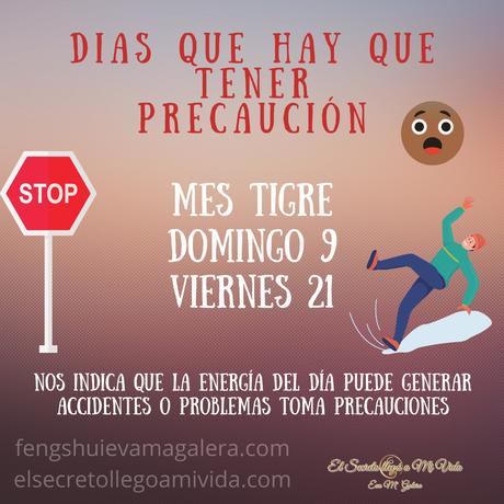 ❌ Los días con el Oficial Peligro en el mes Tigre 🐅