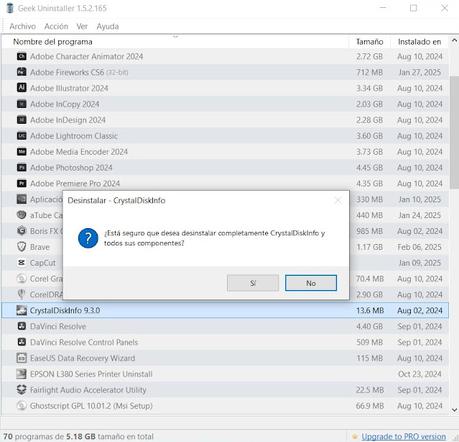 Geek Uninstaller 2025 para windows, desinstala por completo tus aplicaciones sin dejar rastro alguno Geek Uninstaller 2025 para windows, desinstala por completo tus aplicaciones sin dejar rastro alguno