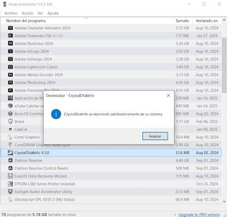 Geek Uninstaller 2025 para windows, desinstala por completo tus aplicaciones sin dejar rastro alguno Geek Uninstaller 2025 para windows, desinstala por completo tus aplicaciones sin dejar rastro alguno