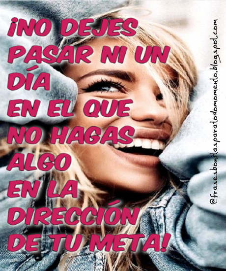 ¡No dejes pasar ni un día en el que no hagas algo en la dirección de tu meta!