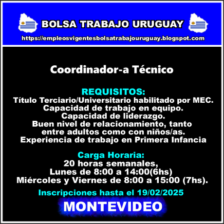 Coordinador-a Técnico Coordinador-a Técnico