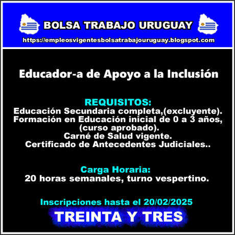 Educador-a de Apoyo a la Inclusión(Ciudad de Vergara) Educador-a de Apoyo a la Inclusión(Ciudad de Vergara)