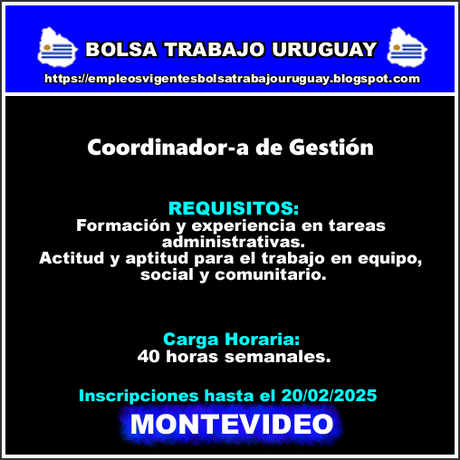 Coordinador-a de Gestión Coordinador-a de Gestión