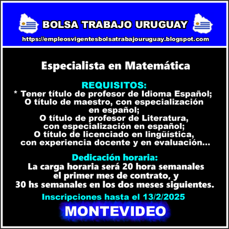 Especialista en Matemática Especialista en Matemática