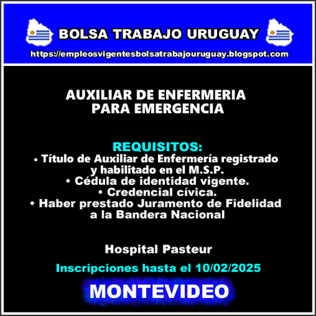 AUXILIAR DE ENFERMERIA PARA EMERGENCIA