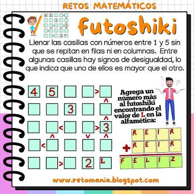 Desafíos matemáticos, Retos matemáticos, Retos mentales, Retos Virales, Retos Visuales, Acertijos, Acertijos Visuales, Sudoku, Sudoku Escolar, Sudoku en el Aula, Futoshiki, Sudoku Desigualdades, Simidoku