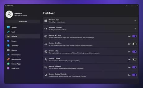 winscript debloat