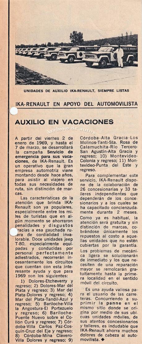IKA-Renault y su servicio de auxilio en el verano de 1969 IKA-Renault y su servicio de auxilio en el verano de 1969