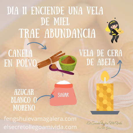 ☀️Ritual Abundancia Vela de Miel, Canela y Azúcar