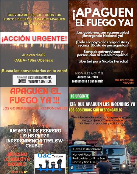 “¡Apaguen el fuego ya!”: actividades en todo el país para mañana