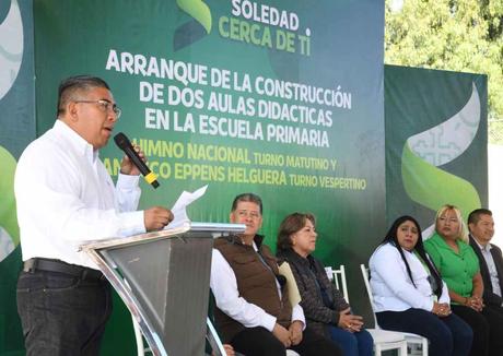 Avance en el Plan de Rehabilitación de Escuelas: Inician construcción de dos aulas didácticas en Soledad de Graciano Sánchez