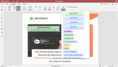 ONLYOFFICE Docs 8.3: nuevas funciones, compatibilidad ampliada y mejoras en la colaboración 1 2 stamp