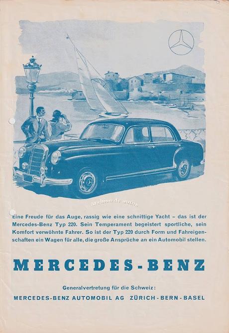 Mercedes-Benz 220 en una publicidad suiza del año 1956