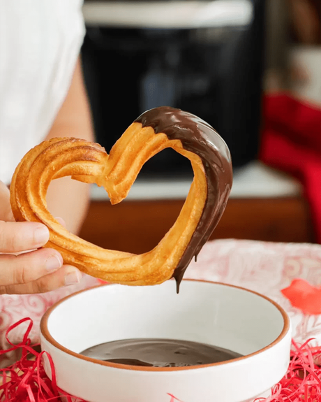 Churros Caseros en Air Fryer churro con forma de corazon
