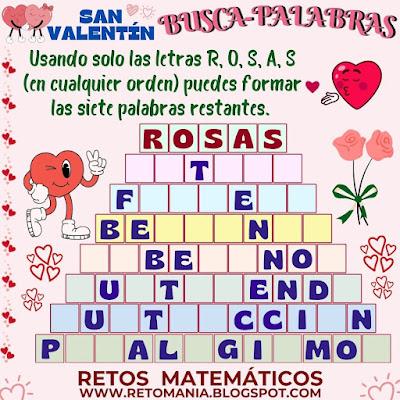 Desafíos matemáticos, Retos matemáticos, Problemas matemáticos, Retos mentales, Retos Visuales, Retos Virales, Acertijos, Acertijos Visuales, Amor y Amistad, Retos Amor y Amistad, San Valentín, Retos San Valentín, Palabra Oculta, Buscapalabras