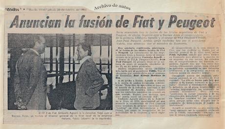La fusión de Fiat y Peugeot en Argentina en el año 1980