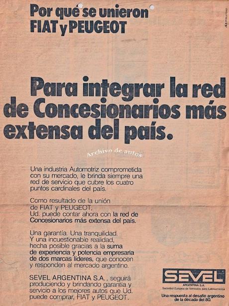 La fusión de Fiat y Peugeot en Argentina en el año 1980
