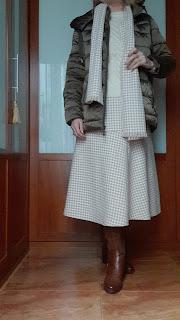 FALDA+BUFANDA EN PATA DE GALLO Y PANTALON + CAMISETA