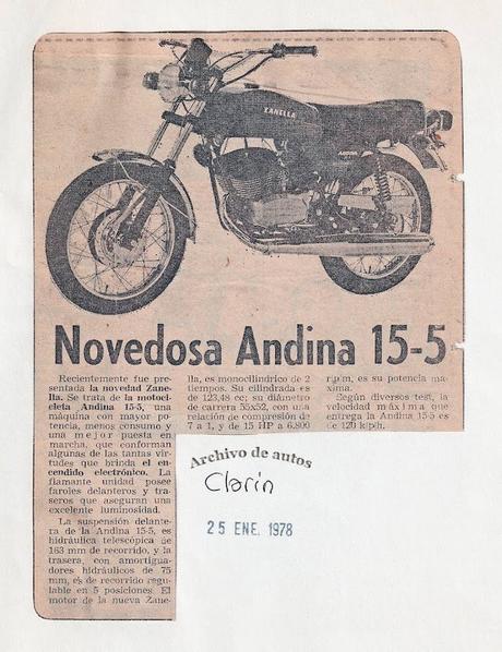 Zanella Andina 15-5 presentada en el año 1978 Zanella Andina 15-5 presentada en el año 1978