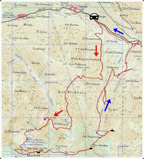 Trabáu-Las Ḷḷagunas de Trabáu-Tesu Mular-El Vaḷḷe Ḷḷeirosu