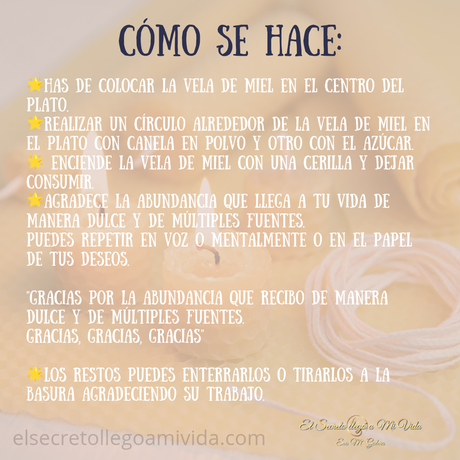 ☀️Ritual Abundancia Vela de Miel, Canela y Azúcar☀️Hoy 22