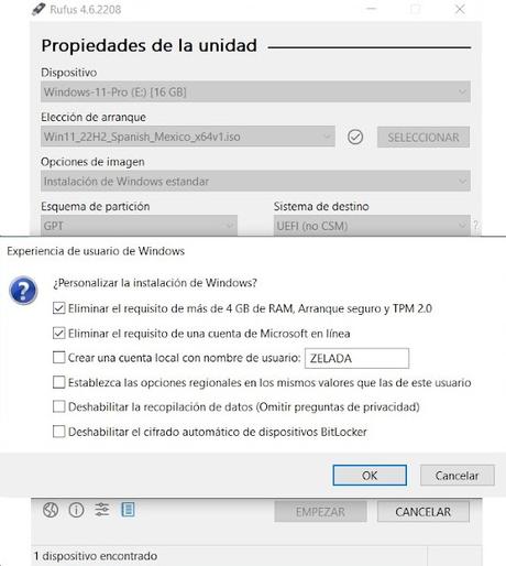 Rufus para windows, crea fácilmente unidades USB arrancables