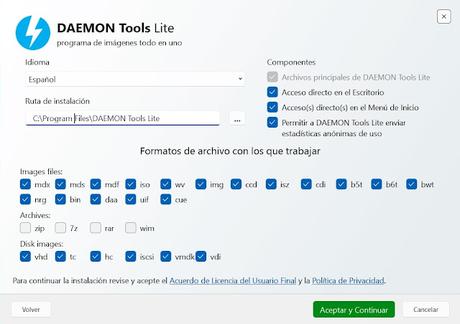 Daemon Tools Lite para windows, crea unidades virtuales y monta imágenes de disco de un modo sencillo
