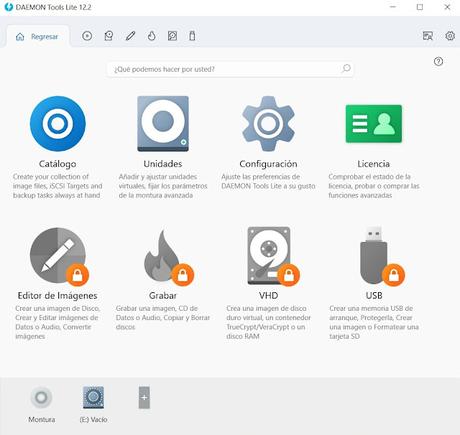 Daemon Tools Lite para windows, crea unidades virtuales y monta imágenes de disco de un modo sencillo